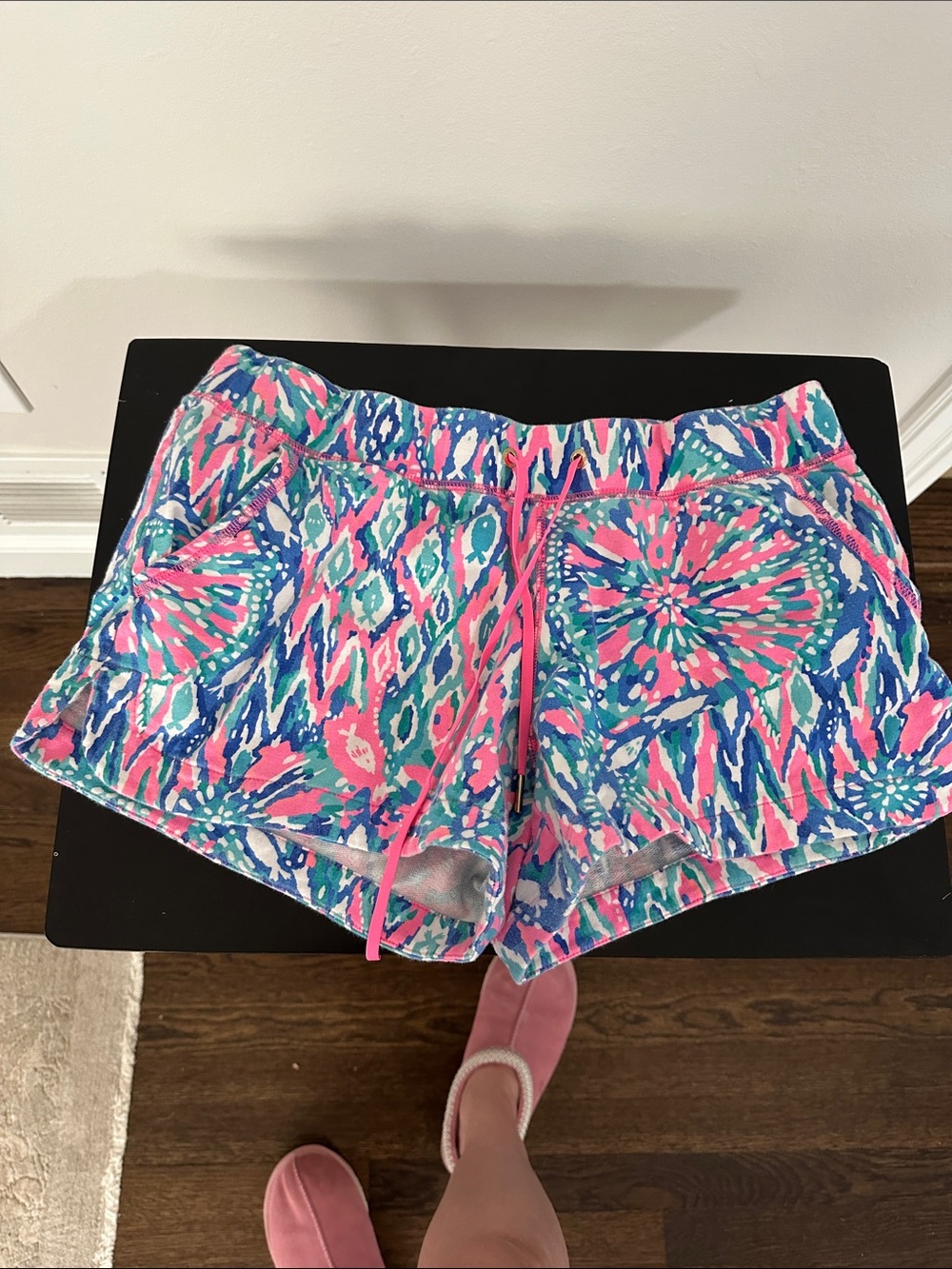 Lilly Pulitzer Pink, Blue & Teal Printed Athletic Shorts